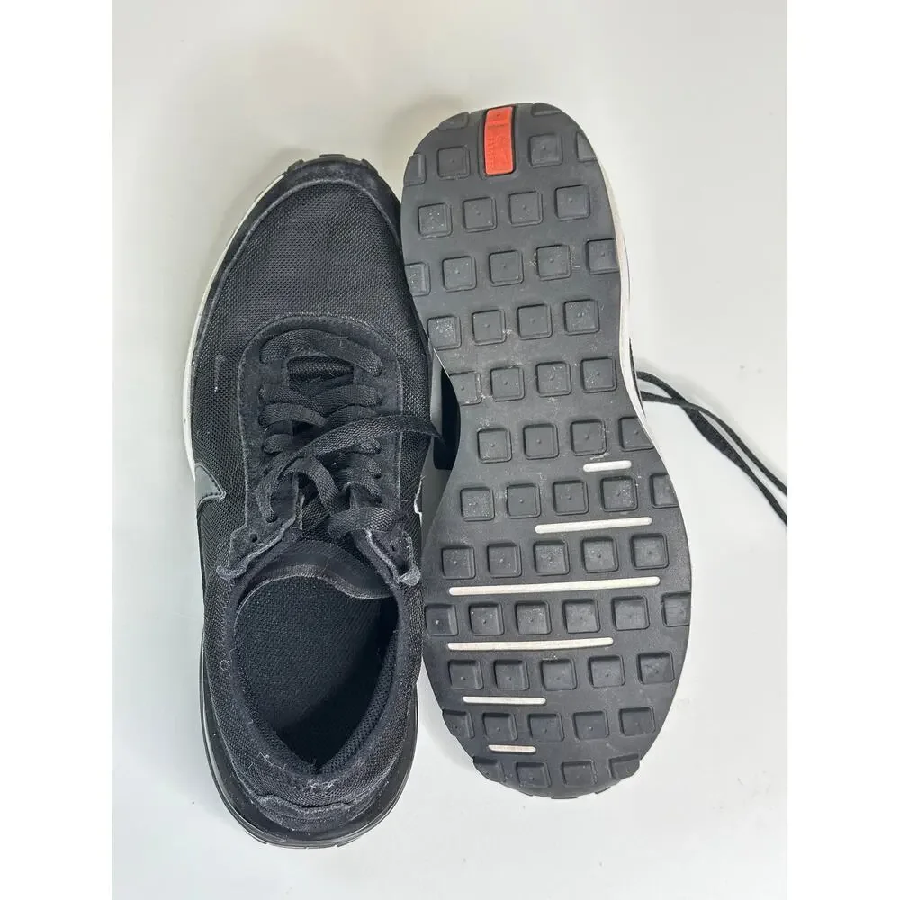 Nike Waffle One Black White Mesh Suede Sneakers Boys 7Y Low Top Womens 8.5